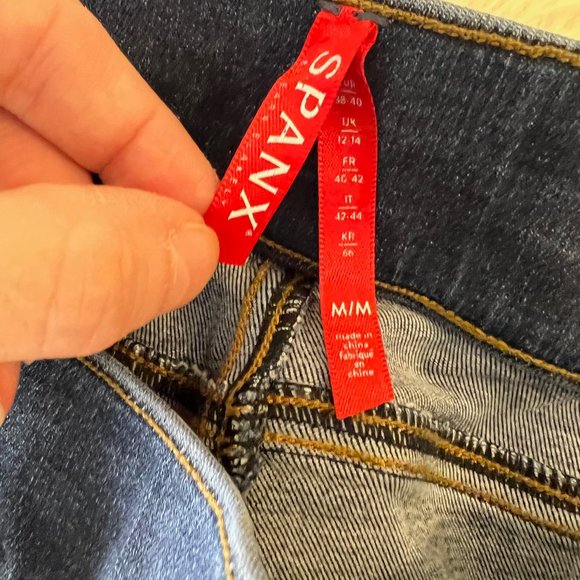 Spanx Distressed Ankle Skinny Jeans - Medium Wash, Medium - Picture 4 of 8